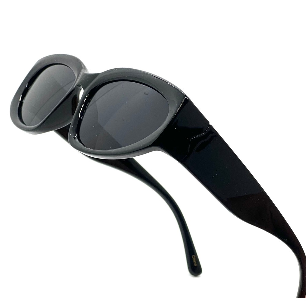 Womens Black Oval‎ Sunglasses Fashion Trendy Designer Sun Glasses Vintage Classy